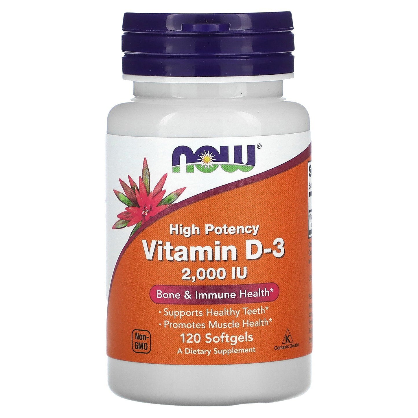 Vitamin D-3, High Potency, 2,000 IU, 120 Softgels