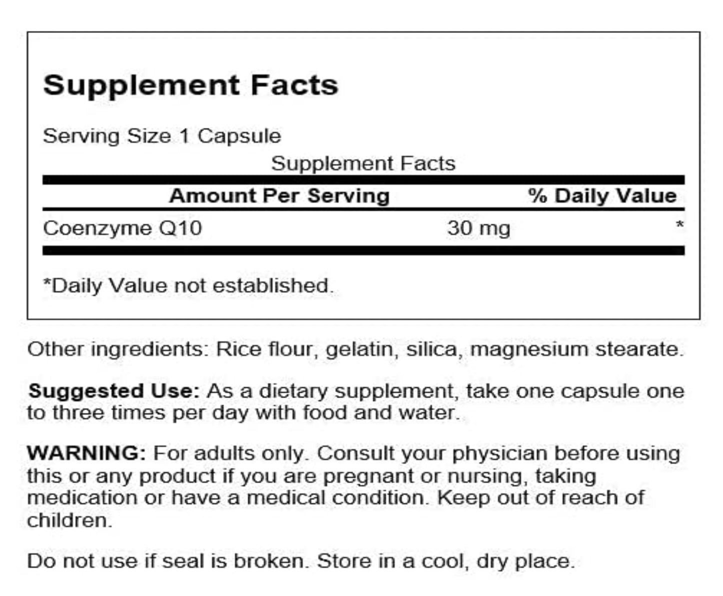 Coq10 Coenzyme 240 Caps 30Mg Q10 C0Q 10 for Cardiovascular Heart Health 7/2025