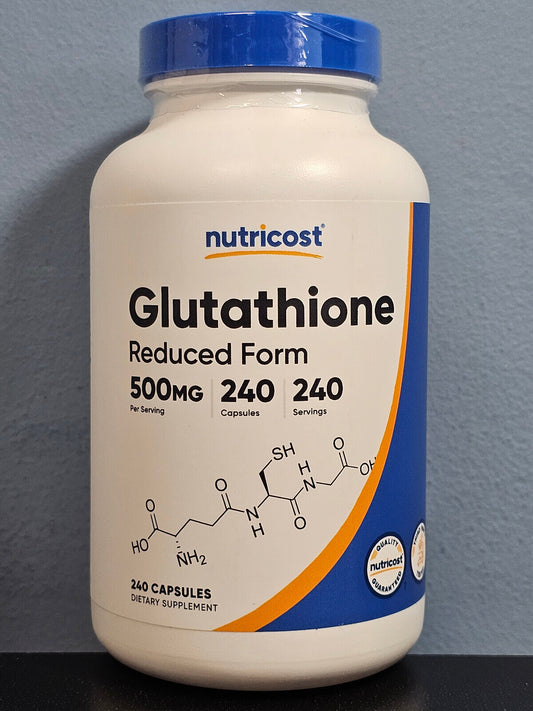 Nutricost Glutathione Reduced Form 500 Mg 240 Capsules - New Sealed! Exp 4/2027