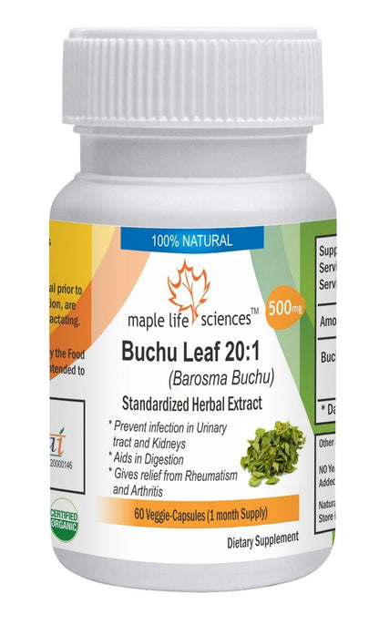 Buchu Leaf 20:1 Extract Capsules Treat Kidney Bladder Infection Utis Stds