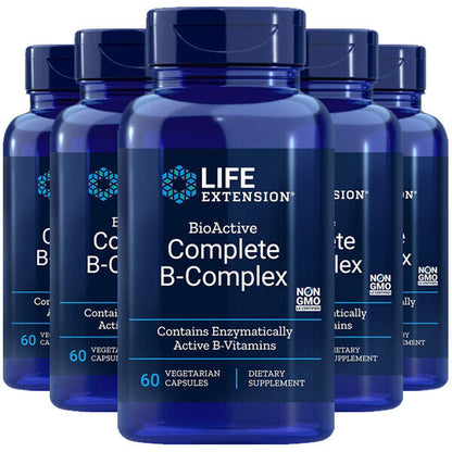 Bioactive Complete B-Complex 5X60 Caps Life Extension - Inositol/P-5-P