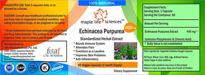 Echinacea Purpurea Extract Capsules Polyphenols Chicoric Acid No Fillers