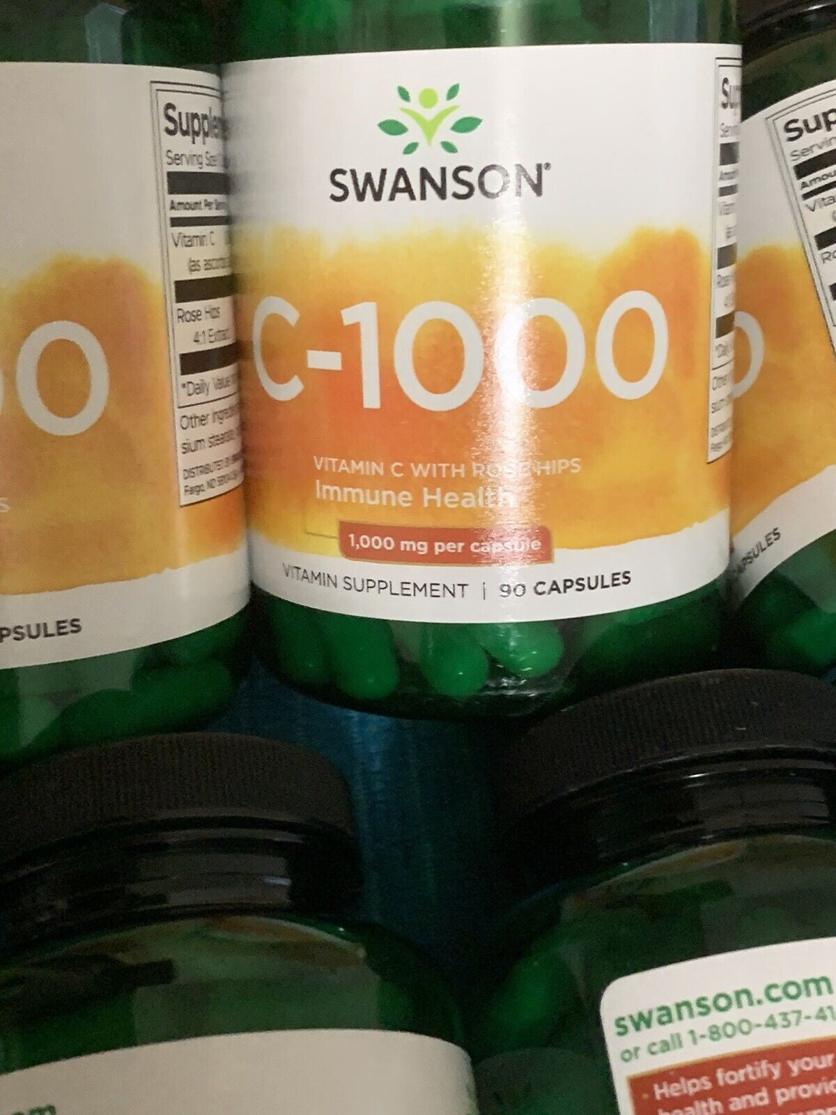 SWANSON VITAMIN C 1000Mg Capsules W/Rose Hips 90Ct. NEW FRESH . EXP: 03/26