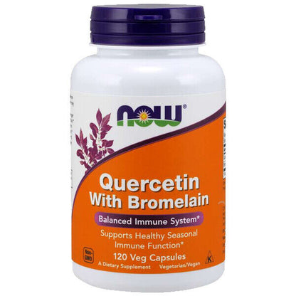 Now Foods Quercetin with Bromelain 120 Caps 800Mg and 2400GDU