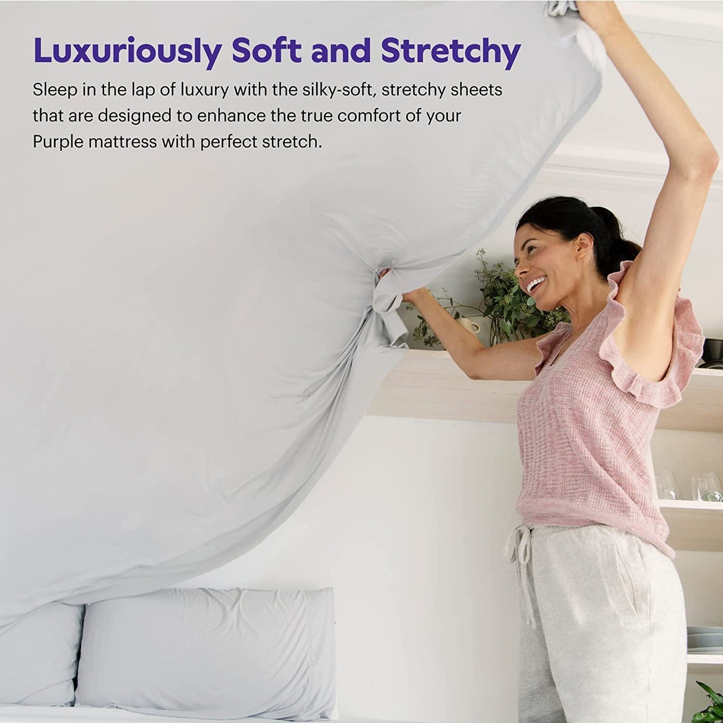 Grey Softstretch Sheets, Queen, Mattress Sheets, Bamboo Sheets, Moisture-Wicki