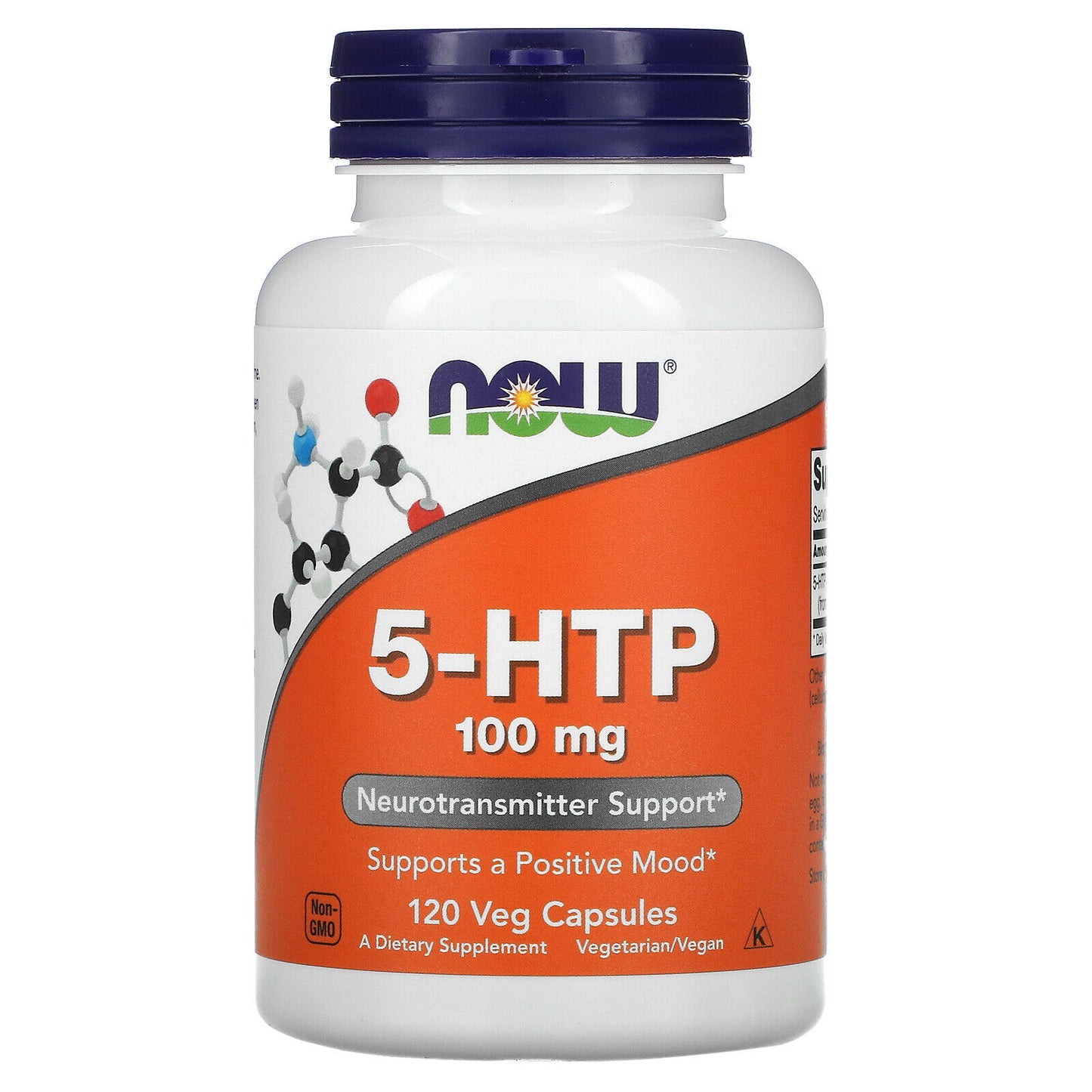 Now Foods 5-HTP 100 Mg 120 Veg Capsules GMP Quality Assured, Kosher, Vegan,