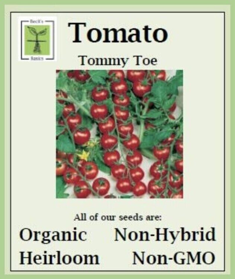 Tomato (Tommy Toe) Seeds - ORGANIC, NON-GMO, NON-HYRID, HEIRLOOM SEEDS