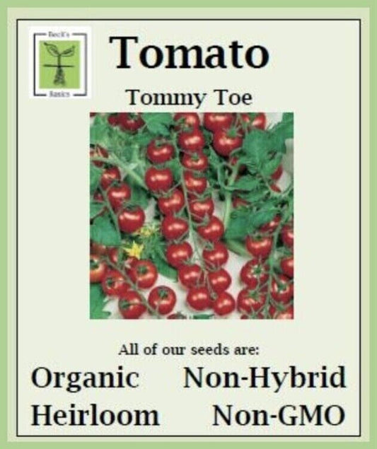 Tomato (Tommy Toe) Seeds - ORGANIC, NON-GMO, NON-HYRID, HEIRLOOM SEEDS