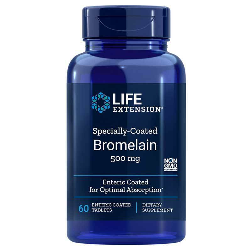 Bromelain 500Mg 60 Caps Life Extension Pineapple Protease and Calcium