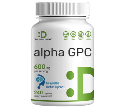 Alpha GPC 600Mg per Serving, 240 Capsules Brain Health | Non-Gmo | Gluten Free