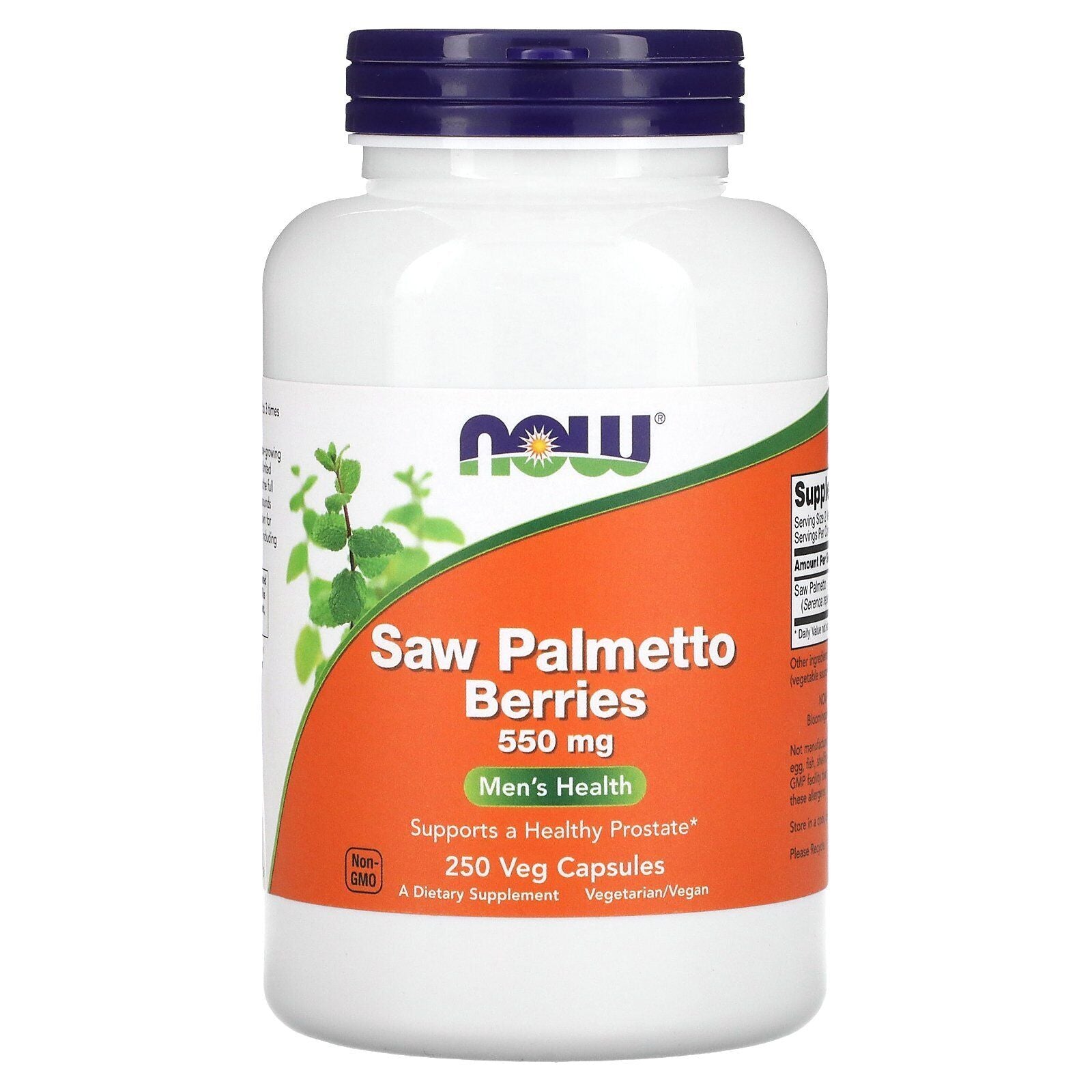 Now Foods Saw Palmetto Berries 550 Mg 250 Veg Capsules GMP Quality Assured,