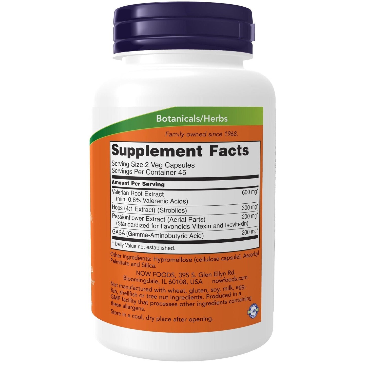 NOW Supplements Sleep Valerian Root plus Hops, Passionflower & GABA, 90 Veg Caps