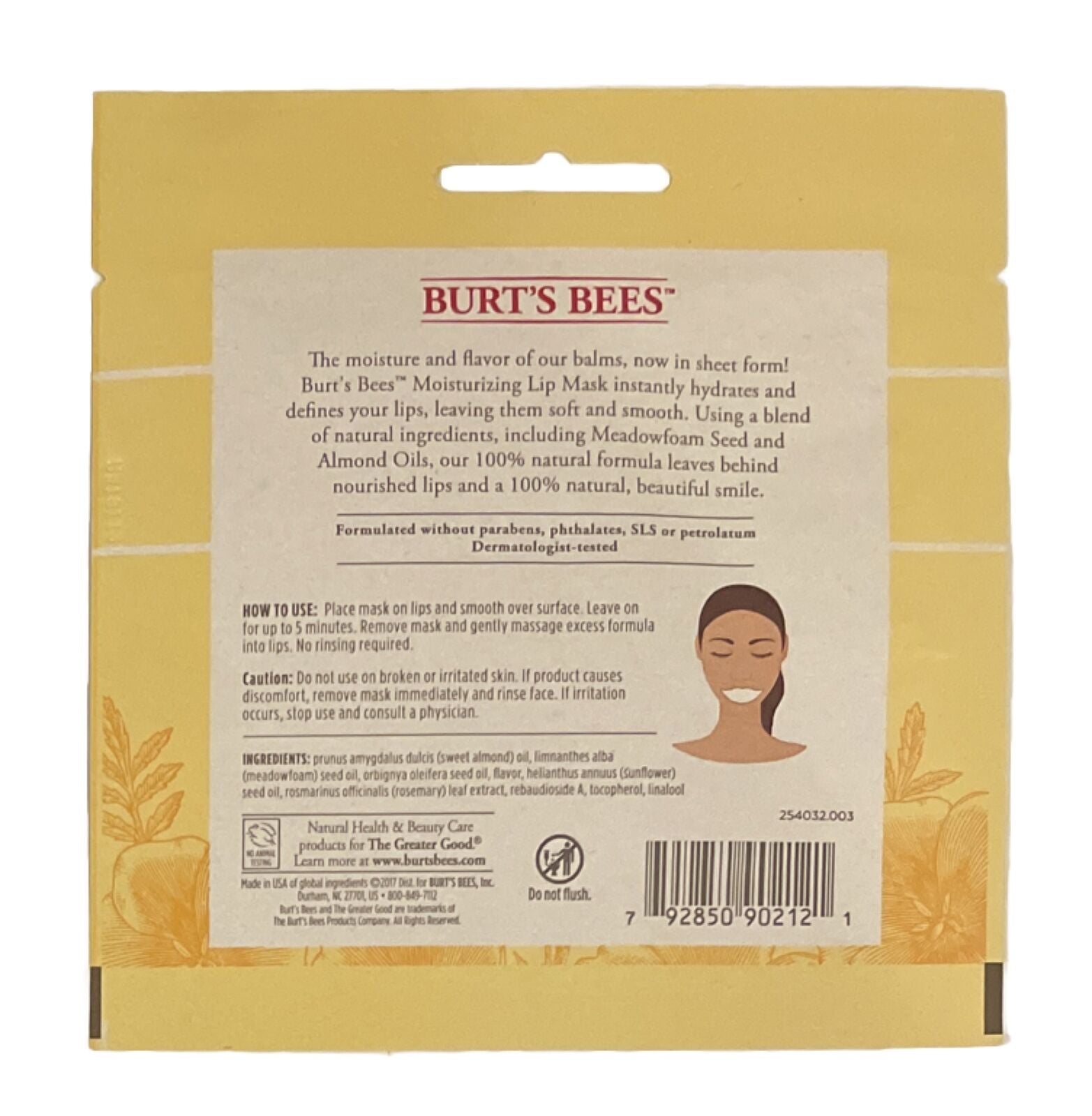 Burt’S Bees Moisturizing Hydrating Defining LIP MASK, 100% Natural, NEW