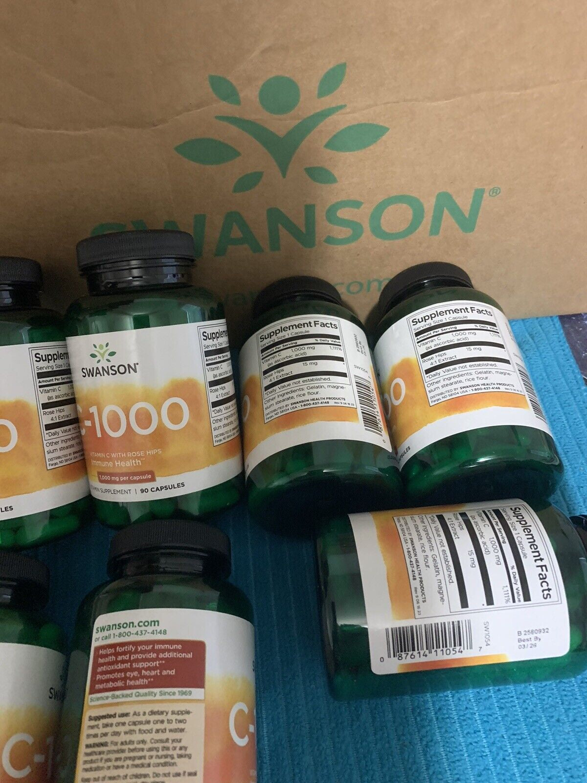 SWANSON VITAMIN C 1000Mg Capsules W/Rose Hips 90Ct. NEW FRESH . EXP: 03/26