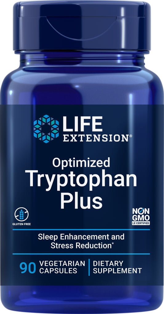 Life Extension Optimized Tryptophan plus 90 Caps L-Tryptophan 1000Mg/Niacina