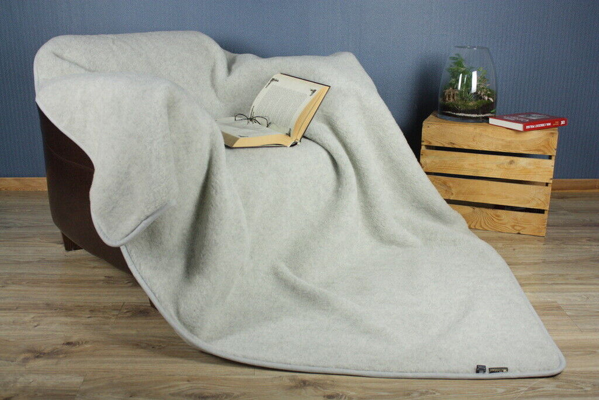 Merino Wool Pure Blanket WOOLMARK 100% Warm Throw