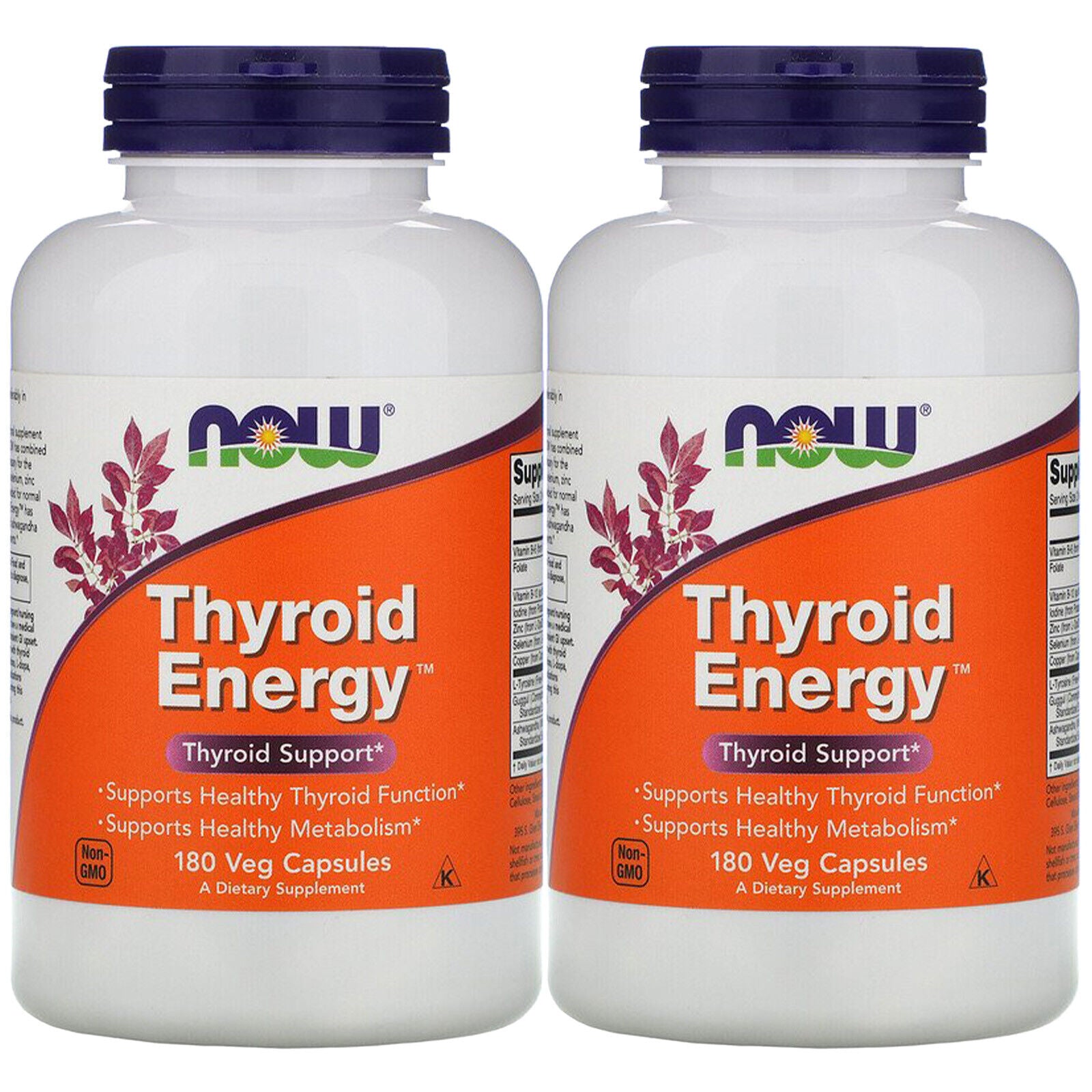 Now Foods, (2 Pack) Thyroid Energy, 180 Veg Capsules