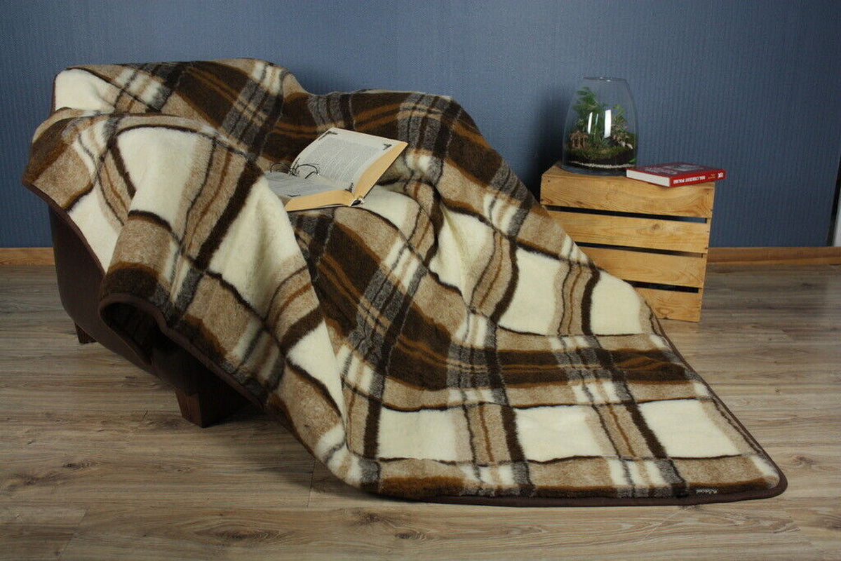 Merino Wool Pure Blanket WOOLMARK 100% Warm Throw