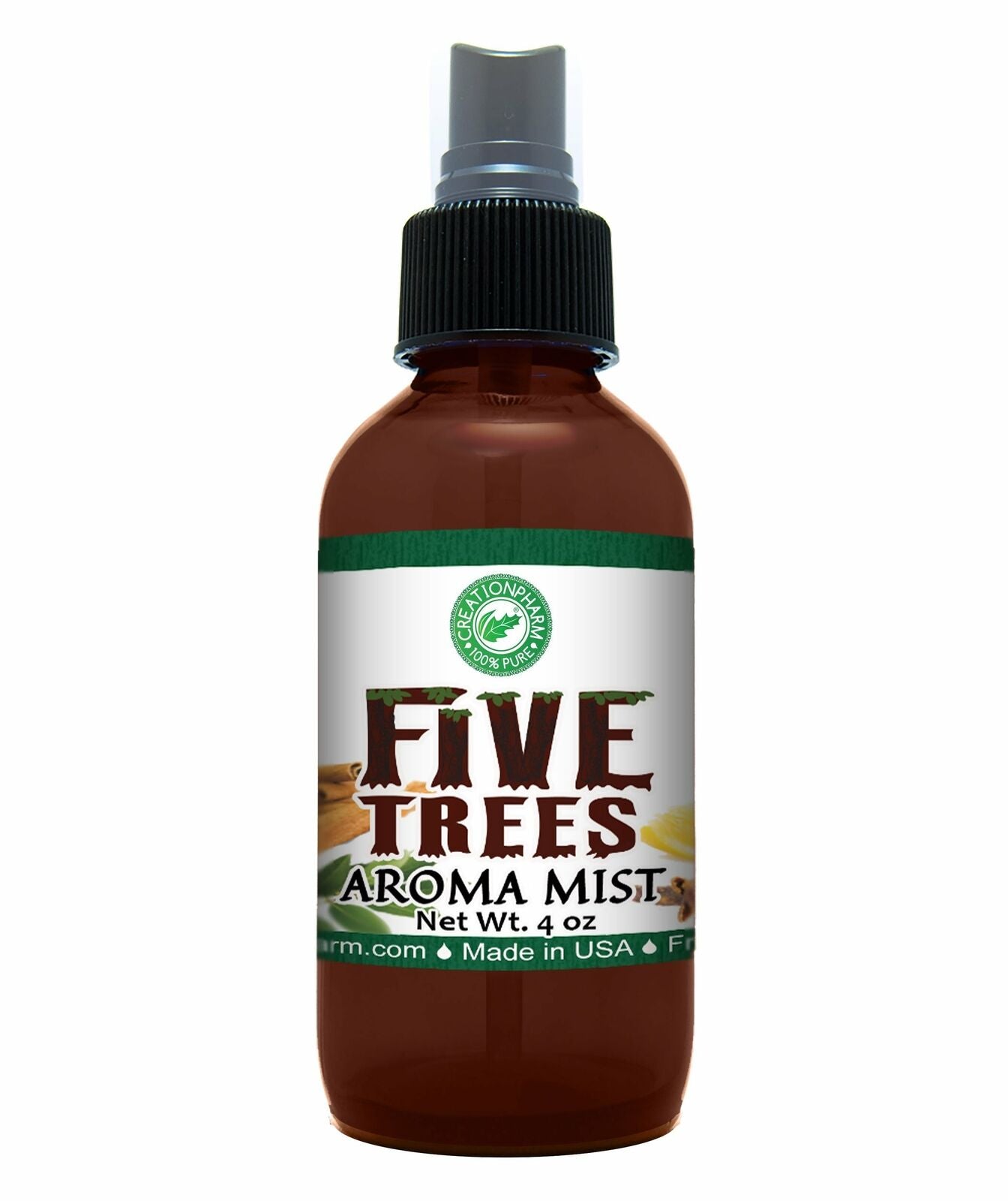 Five Trees Aroma Mist 4Oz by Creation Pharm with Pure Essential Oils