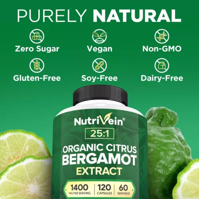 Organic Citrus Bergamot Capsules, Maintains Cardiovascular Health&Glucose Levels