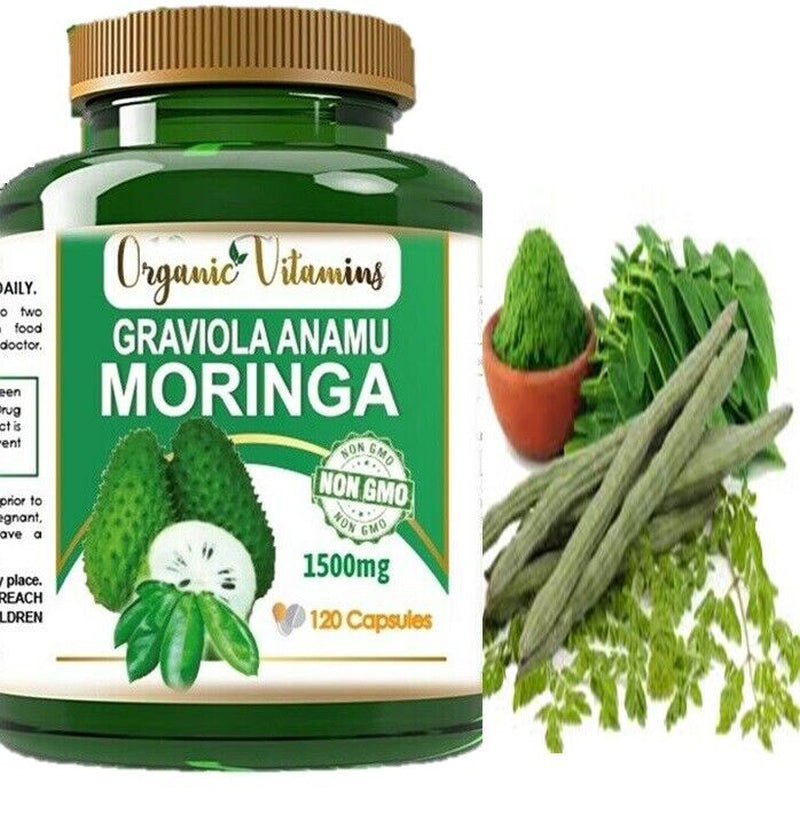 Moringa Oleifera Organic, Natural, 100% Pure Pills - 120 Count - 1 Pack