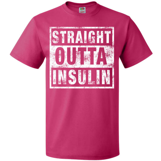 Inktastic Straight Outta Insulin White T-Shirt Awareness Diabetes Type 1 2 Mens