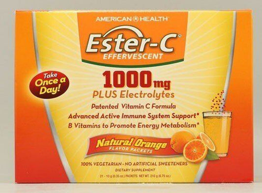 American Health Products Ester-C Effervescent 1000Mg per Packet Orange 21 Pack