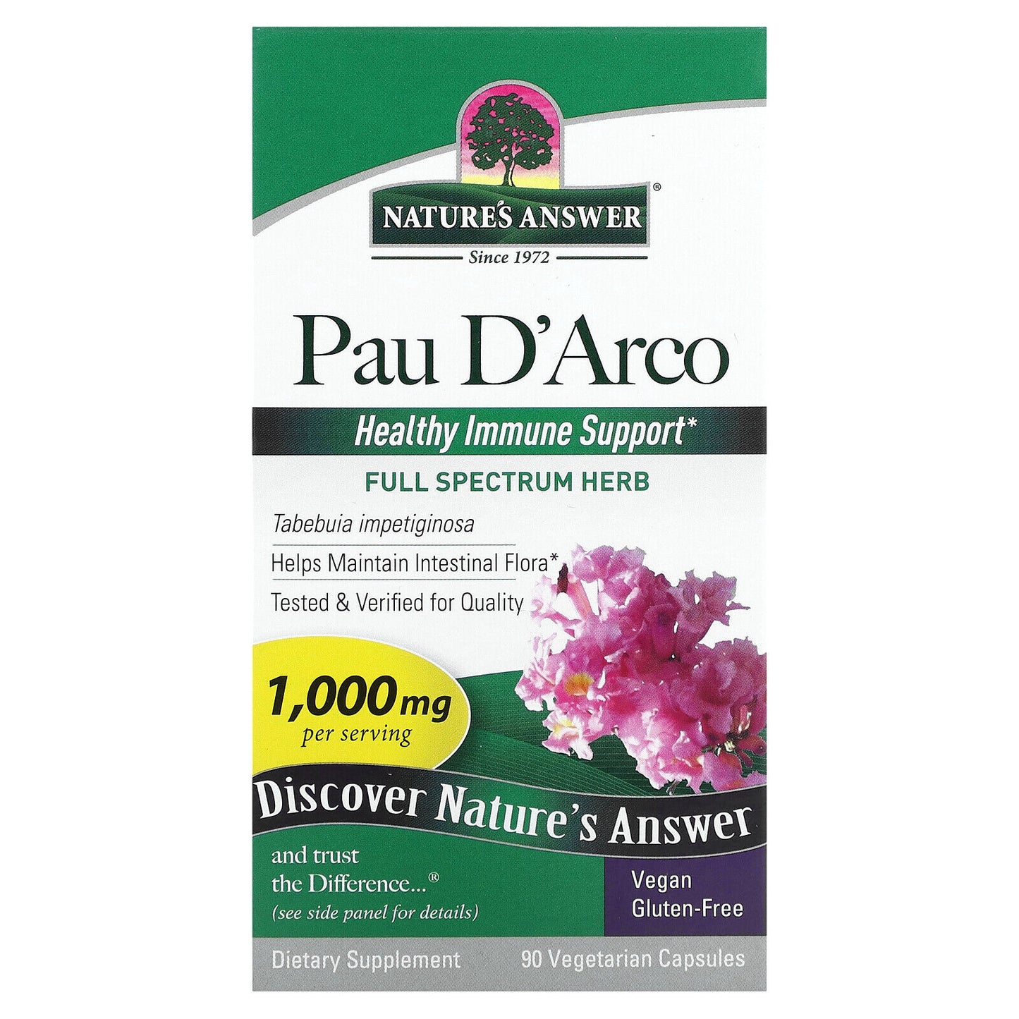 Pau D'Arco, 1,000 Mg, 90 Vegetarian Capsules (500 Mg per Capsule)