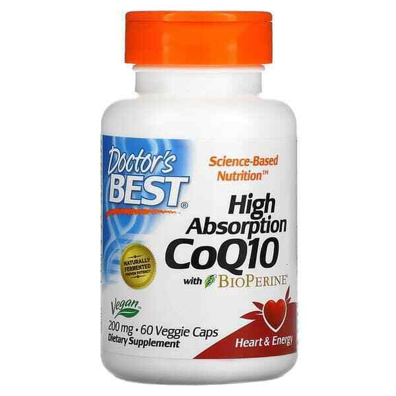 High Absorption Coq10 with Bioperine 200Mg DOCTOR'S BEST Veggie Capsules Vegan