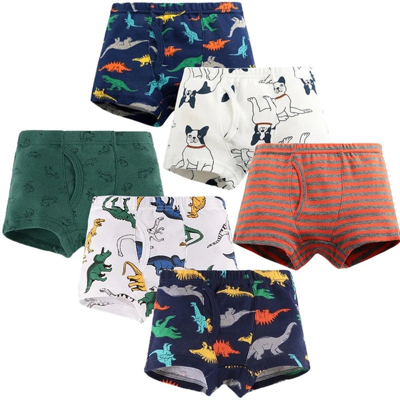 6-Pack Shorts Boys Underwear Kids Boxer Panties for 2-10 Years Soft Organic Cotton Teenager Children'S Pants Baby Underpants