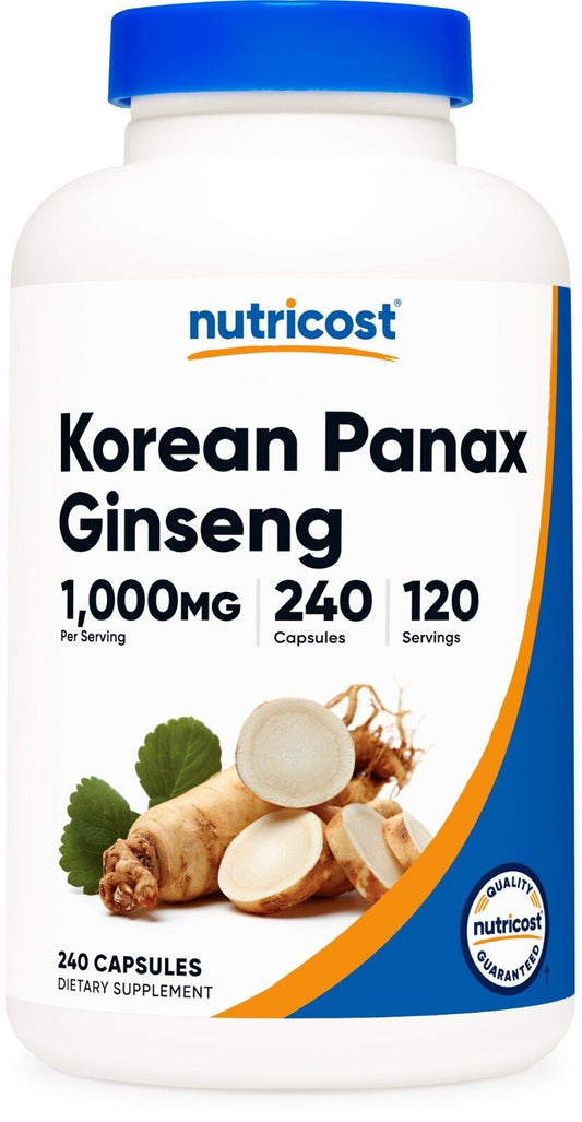 Nutricost Korean Panax Ginseng 500Mg, 240 Capsules