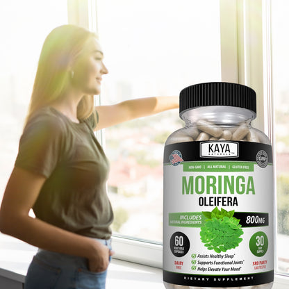 100% Pure Moringa 60Ct Oleifera Leaf Superfood Antioxidant Greens Supplement