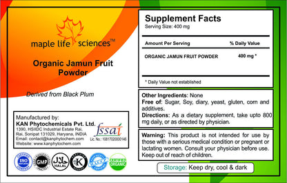 ORGANIC Black Plum Powder Jamun Pure & High Quality No Fillers