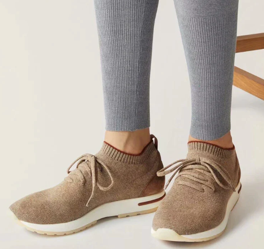 Women's Woolen Knitted Comfortable Lace-Up Casual Shoes Soft Sneakers