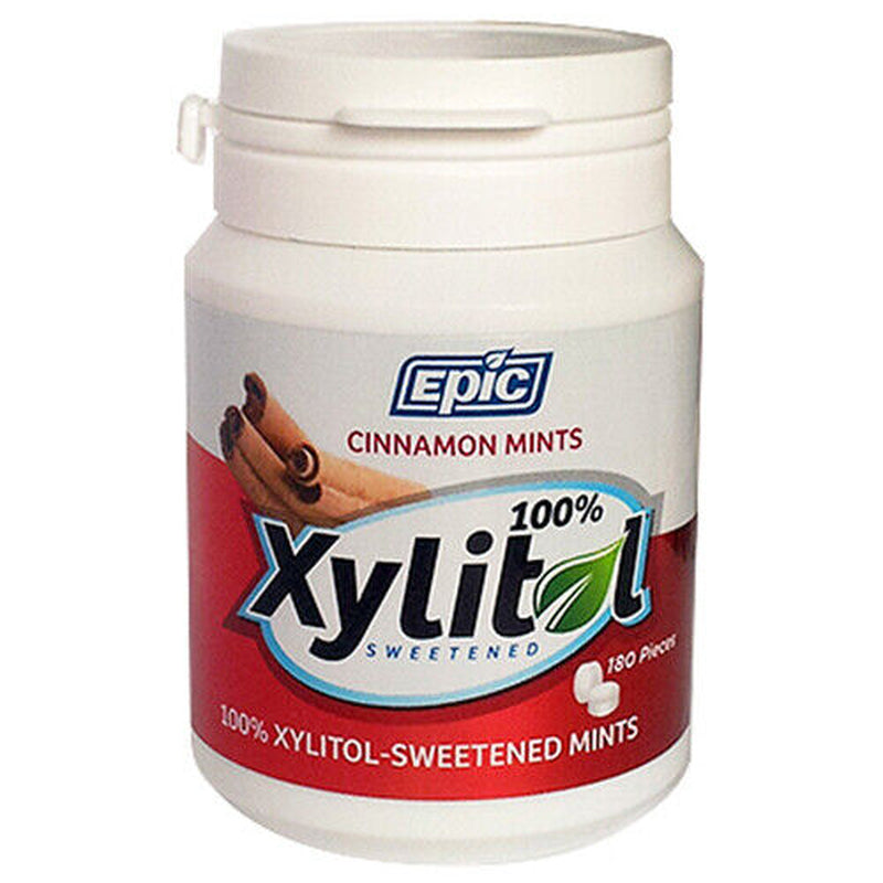 100% Xylitol Sweetened Breath Mints Cinnamon 180 Count