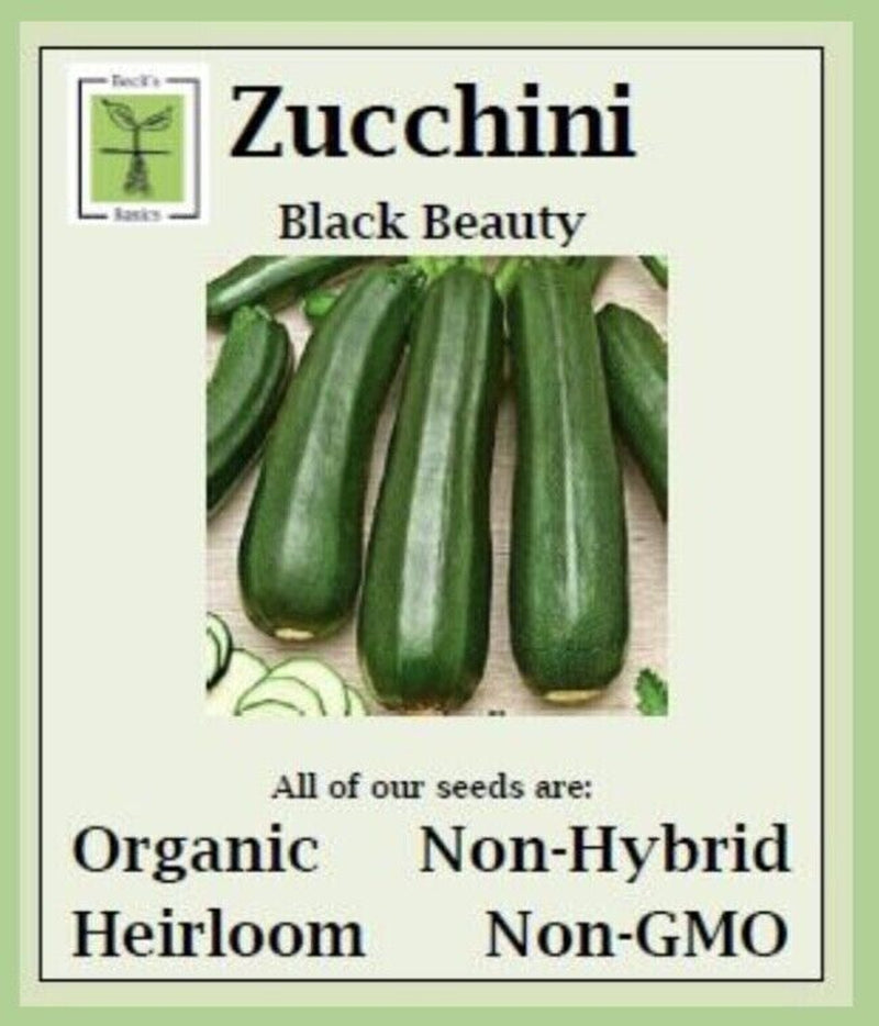 Zucchini Seeds - ORGANIC, NON-GMO, NON-HYRID, HEIRLOOM SEEDS