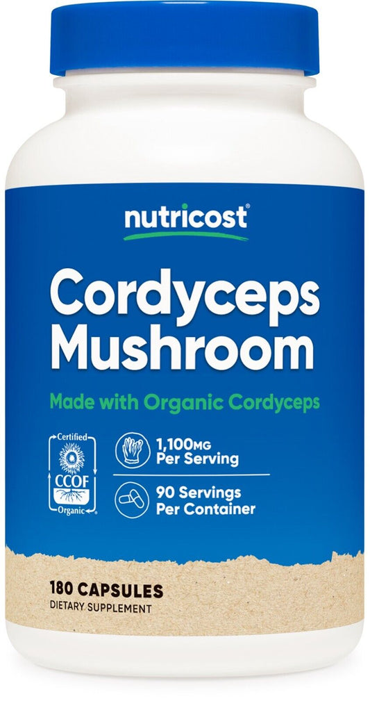 Nutricost Made with Organic Cordyceps Mushroom Capsules 1100Mg, 90 Servings