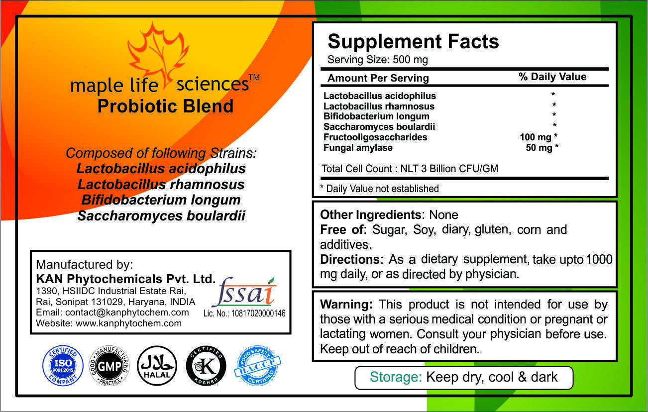 Probiotic Blend of Lactobacillus Acidophilus Rhamnosus Longum Boulardii 7