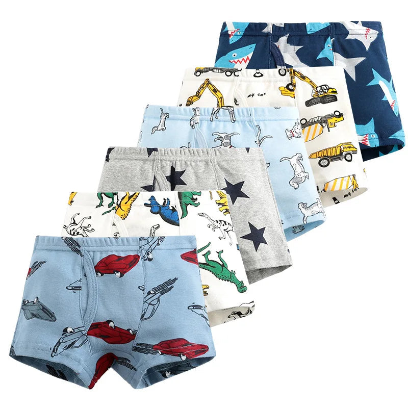 6-Pack Shorts Boys Underwear Kids Boxer Panties for 2-10 Years Soft Organic Cotton Teenager Children'S Pants Baby Underpants