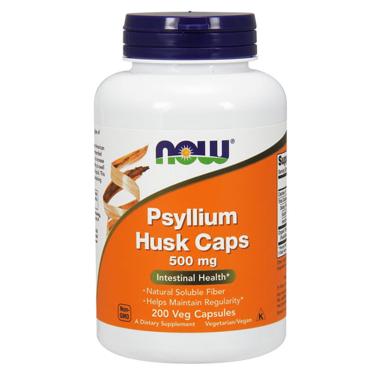 NOW Foods Psyllium Husk, 500 Mg, 200 Capsules