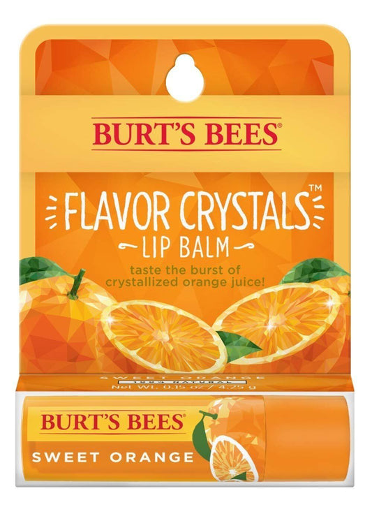 Burt'S Bees Flavor Crystals 100% Natural Lip Balm, Sweet Orange with Beeswax...