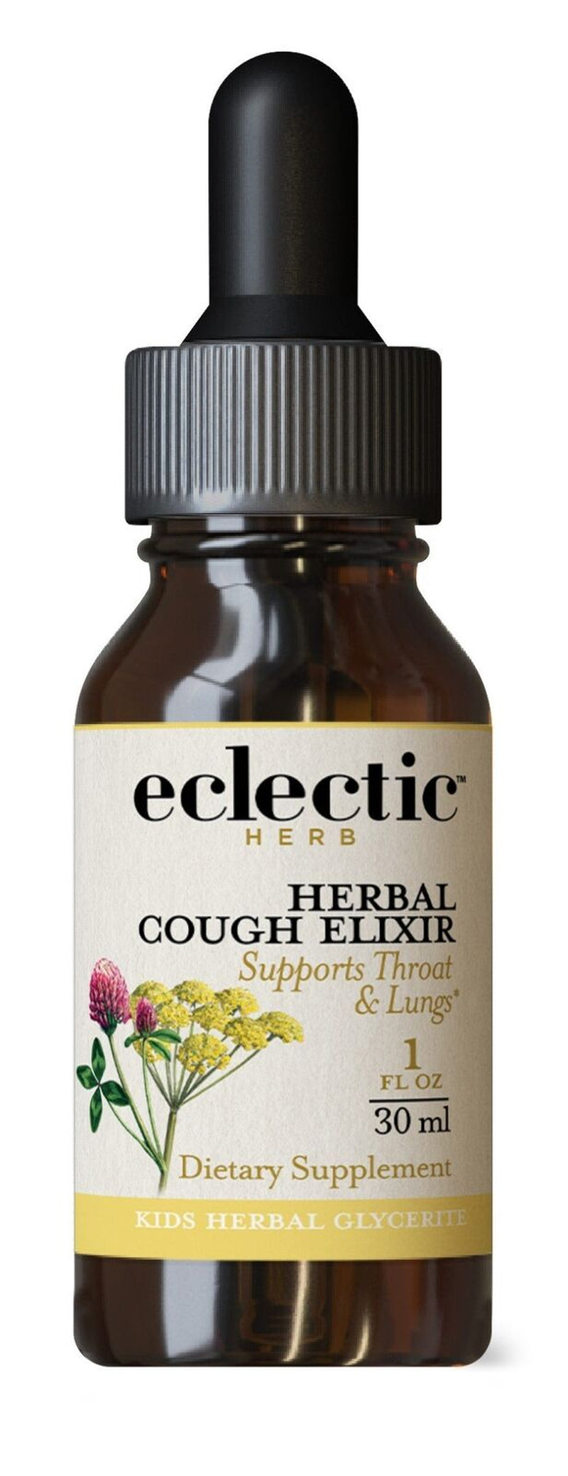 Eclectic Herb Kids Herbal Cough Elixir - Black Cherry Flavor No Alcohol 1 Oz