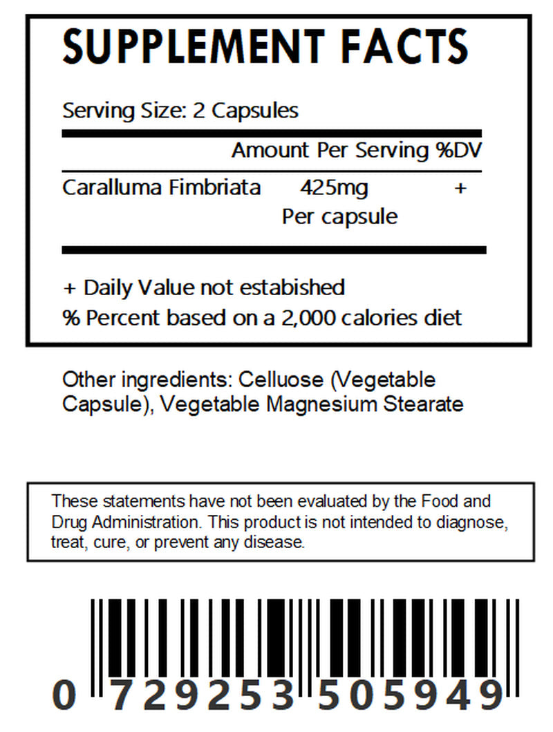 Caralluma Fimbriata - Capsule 500Mg - Appetite Suppressant - Weight Loss