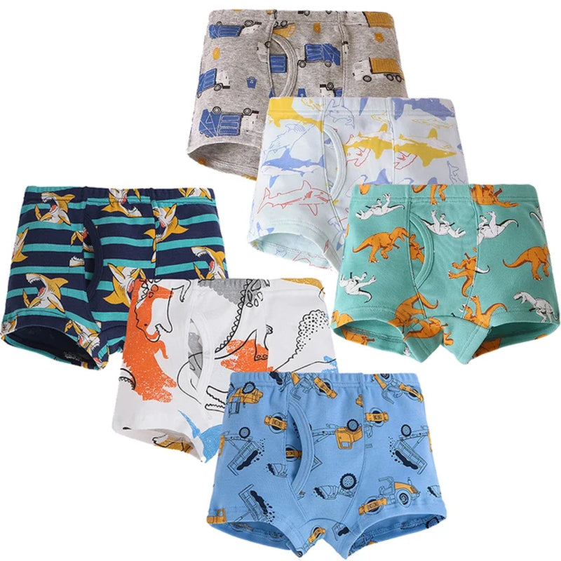 6-Pack Shorts Boys Underwear Kids Boxer Panties for 2-10 Years Soft Organic Cotton Teenager Children'S Pants Baby Underpants