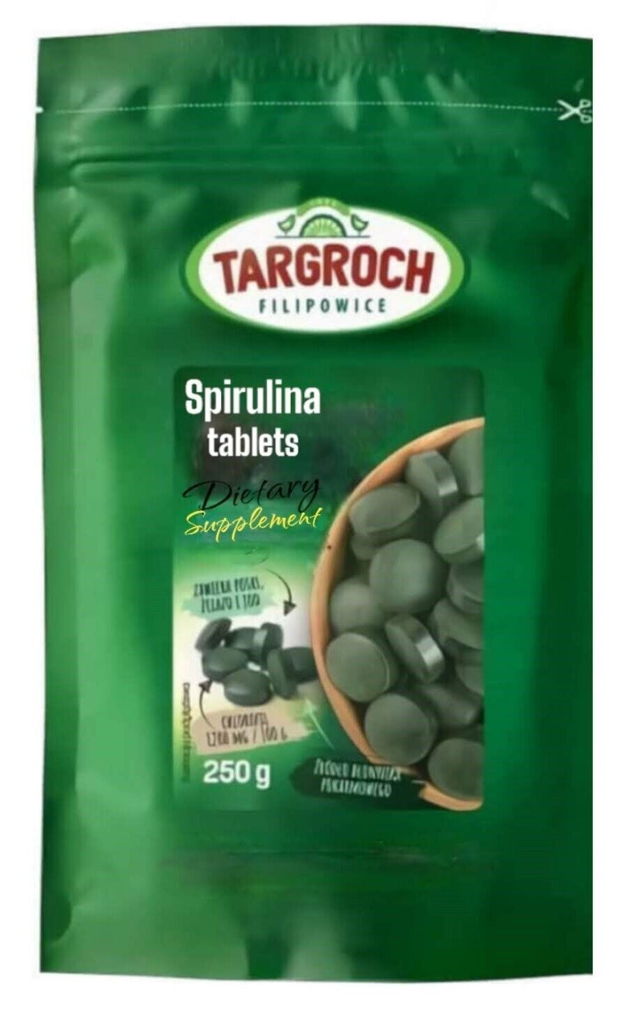 SPIRULINA -CHLORELLA 1000, 2000 Tablets, Dye-Free, NON-GMO