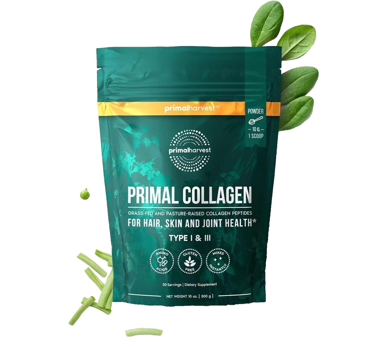 Primal Harvest Collagen Powder for Women or Men, for Hair, Skin, 10 Oz Exp 2027