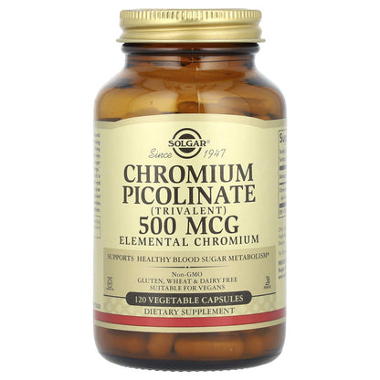 Chromium Picolinate, 500 Mcg, 120 Vegetable Capsules