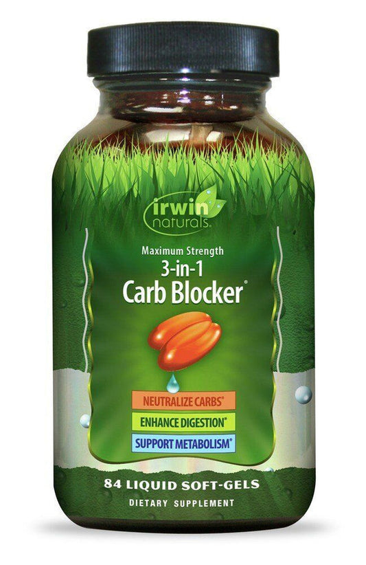 Irwin Naturals Maximum Strength 3-In-1 Carb Blocker 84 Liquid Softgel