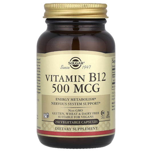 Vitamin B12, 500 Mcg, 250 Vegetable Capsules