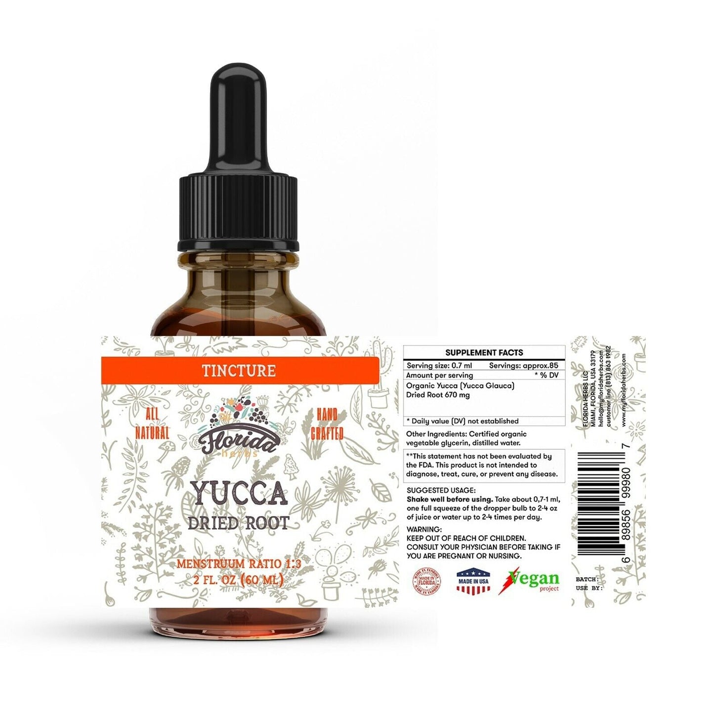 Yucca Tincture, Organic Yucca Extract (Yucca Glauca) Dried Root Drops